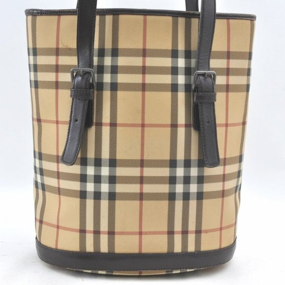 Authentic Burberry Nova Check Shoulder HandBag PVc - Picture 2 of 11